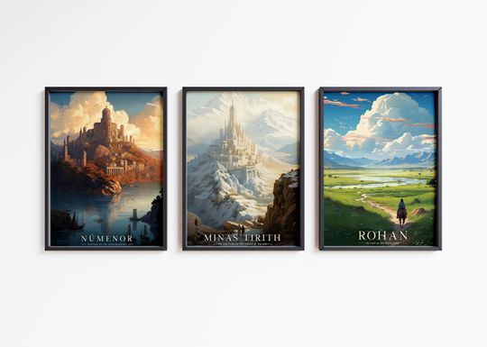 Discover Middle Earth, Kingdoms of Man - Vintage Travel Poster Mega Bundle