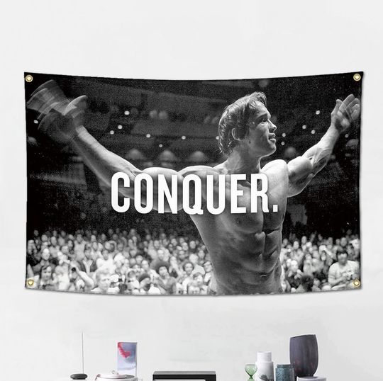 Discover Arnold Schwarzenegger Quote Flag Banner - Funny Meme Decorative Tapestry