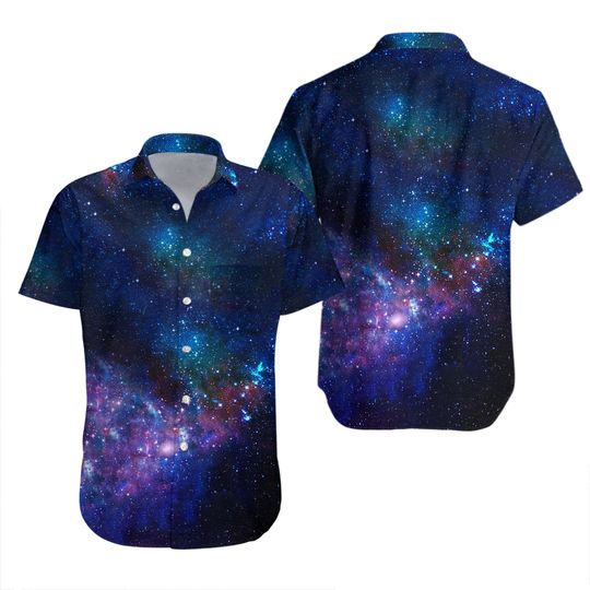 Discover Galaxy Astrology Print Hawaiian Shirt And Short