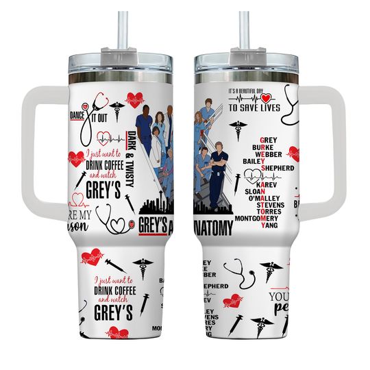 Discover Greys Anatomy 40oz Quencher stainless tumbler