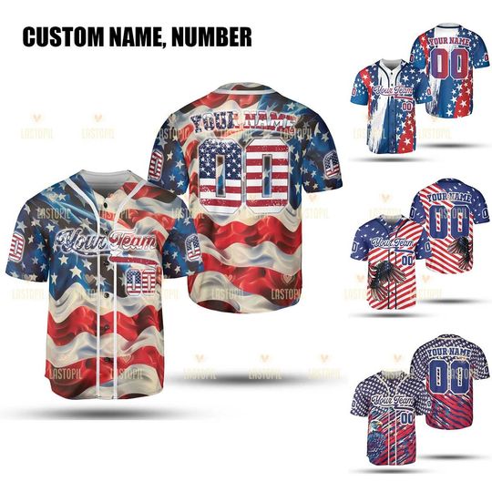 Discover Personalized Patriotic Baseball Jersey