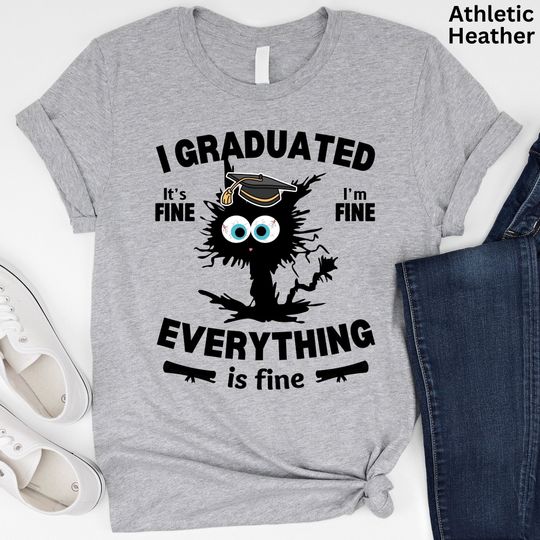 Discover I Graduated Funny Cat Graduation Shirt