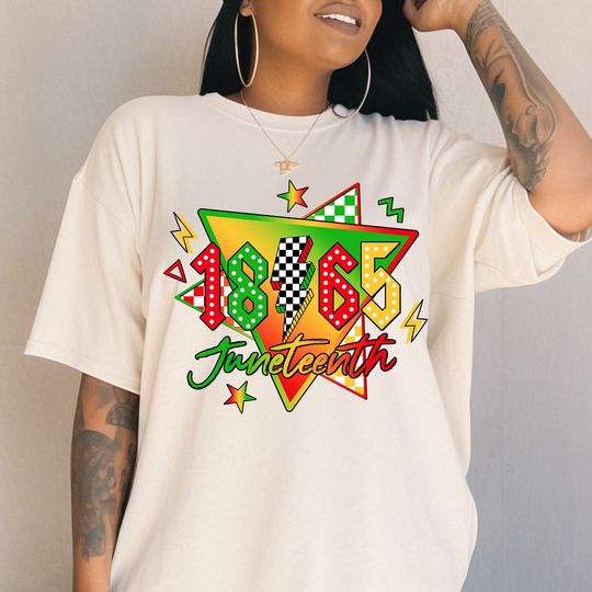 Discover Bright Doodle Dots Juneteenth Shirt