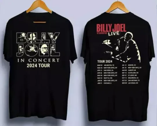 Discover 2 Sides Billy Joel In Concert Music Tour 2024 Black T-shirt