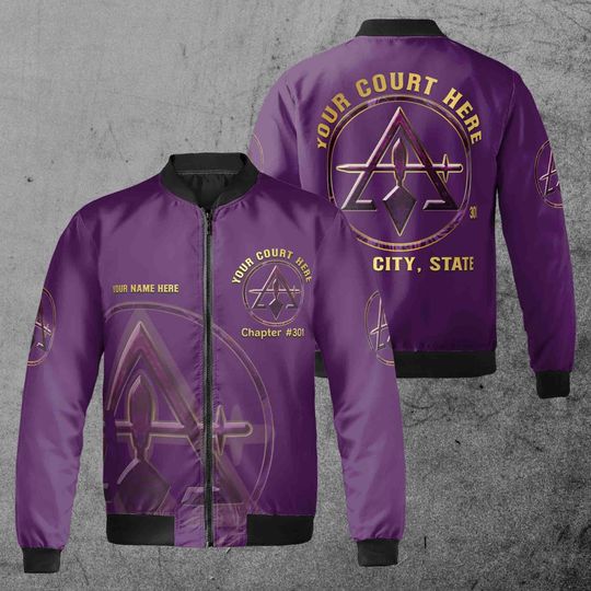 Discover Custom Name Court York Rite Purple Unisex Bomber Jacket