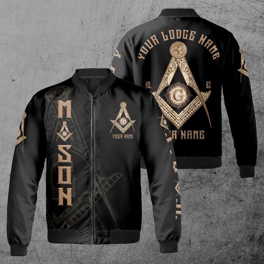 Discover Customize Name, Lodge Name Masonic Freemason Bomber Jacket
