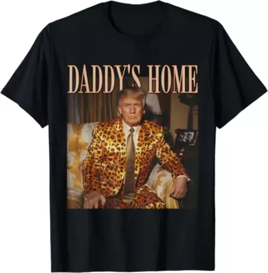 Discover Daddy's Home Trump Shirt Trump 2024 Leopard Funny MAGA T-Shirt