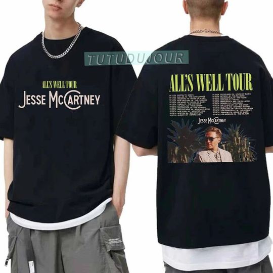 Discover Jesse McCartney All's Well Tour 2024 Shirt, Jesse McCartney Fan Shirt