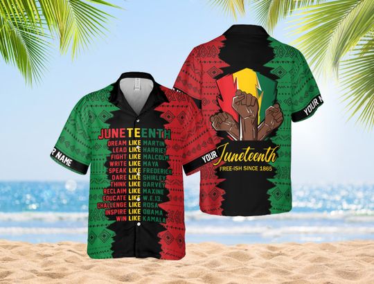 Discover Juneteenth Shirt Black African American Leaders Hawaiian Shirt