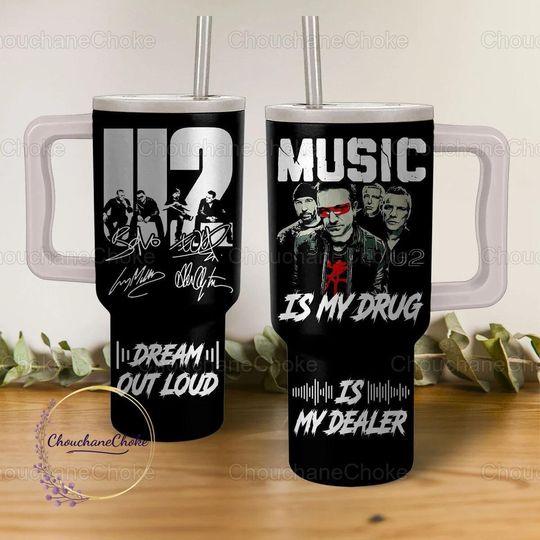 Discover U2 Band 40oz Tumbler - Durable Drinkware for U2 Fans