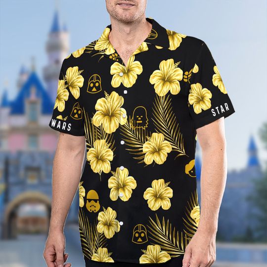 Discover Yellow Floral Warrior Hawaii Shirt, Warrior Hat Symbol Movie Button Up Shirt