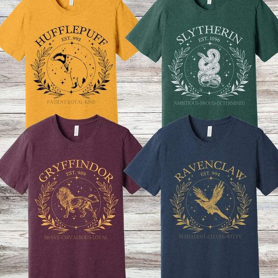 Discover Wizard School Houses Shirt, Magic School shirt, HP Shirt