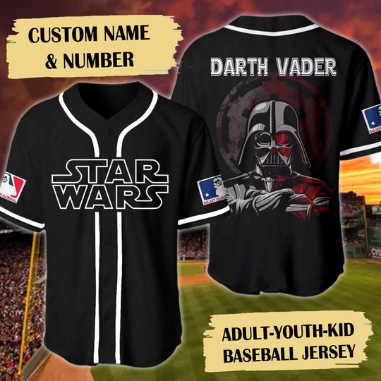 Discover Personalized Space Movie Character Baseball Jersey, Custom Iconic Dark Warrior Baseball Jersey