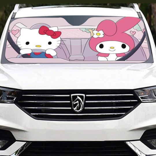 Discover Personalize Pink Cat Car Sun Shades, Adorable Car Accessories