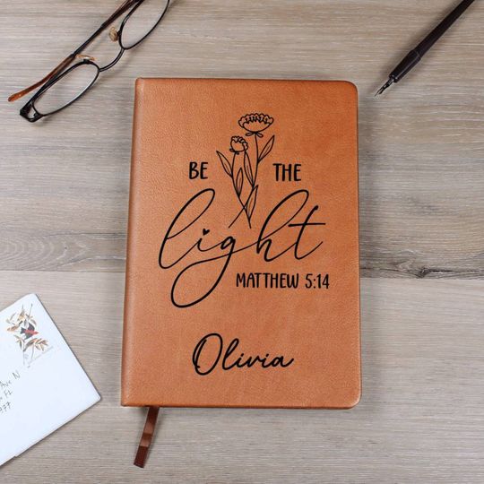 Discover Personalized Prayer Engraved Leather Cover Notebook, Positive Affirmations Notebook