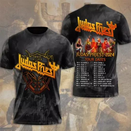 Discover Judas Priest Invincible Shield Tour 2024 3DTshirt