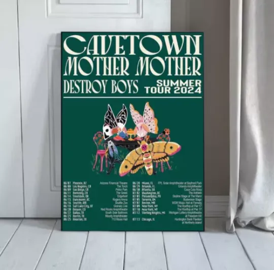Discover Cavetown and Mother Mother - Destroy Boys Summer Tour 2024 Poster