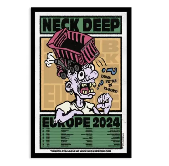 Discover Neck Deep Tour Europe 2024 Tour Date Poster