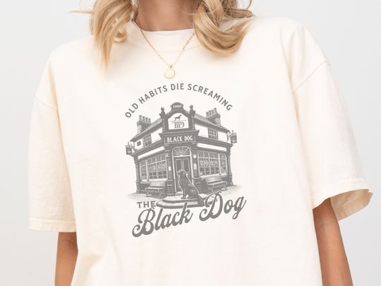 Discover Old Habits Die Screaming | The Black Dog Graphic Shirt | Tortured Poets Department