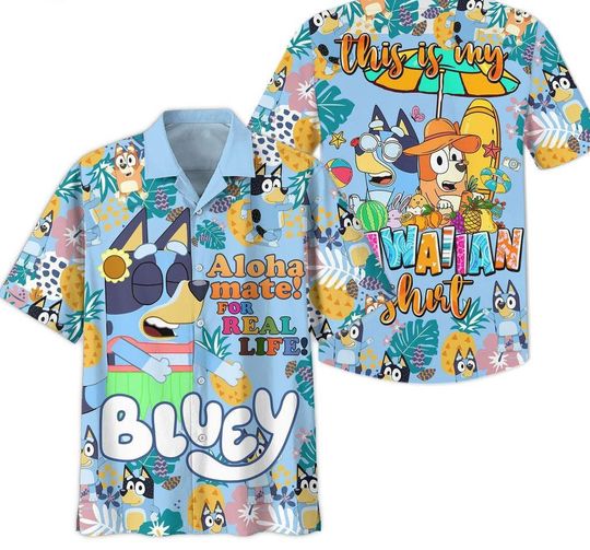 Discover BlueyDad Hawaiian Shirt for Family Beach