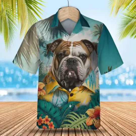 Discover Bulldog AI 3D Hawaii Shirt Mother Day Gift All Over Print