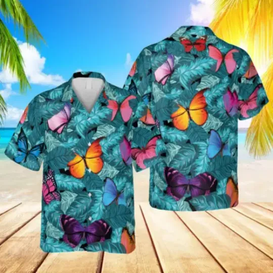 Discover Butterflies Blue 3D Hawaii Shirt Mother Day Gift All Over Print