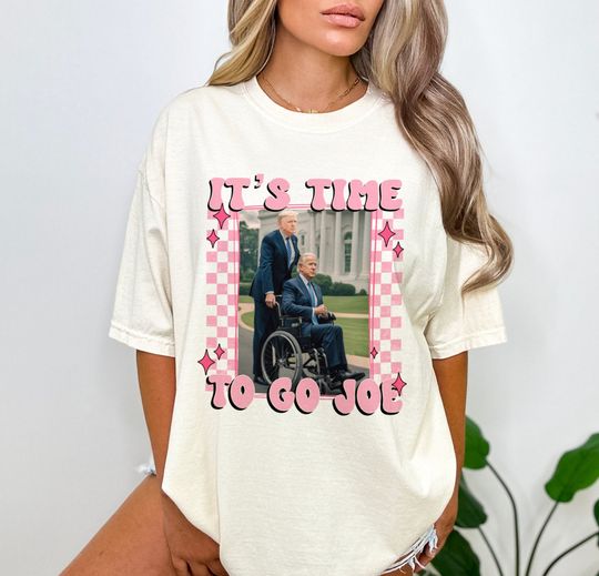 Discover It's Time To Go Joe Funny Donald Trump Shirt, Donald Trump Pushing Biden on Wheelchair