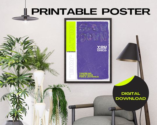 Discover Vienna Music Poster, Billy Joel Lyric Poster, Gift for Billy Joel