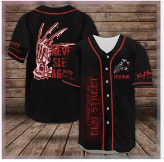 Discover Personalized Never Sleep Again Freddy Krueger 3D Baseball Jersey Shirt