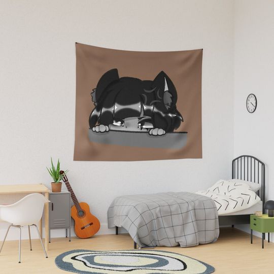 Discover Catgirl Peek Tapestry