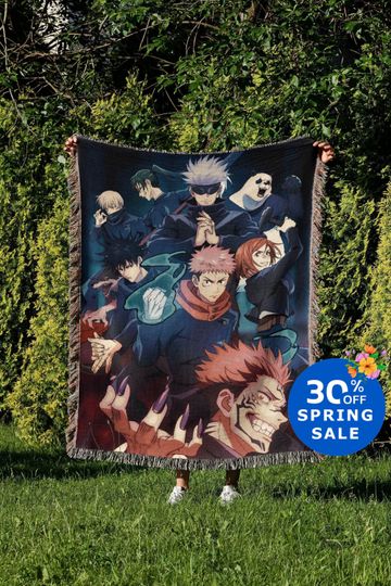 Discover Anime Hand Woven Blanket | Anime Gojo Tapestry Throw | Manga poison