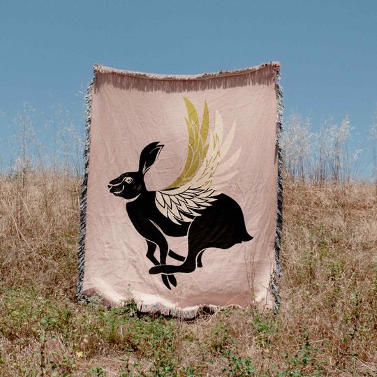 Discover Lucky Rabbit Pink Bohemian Woven Blanket