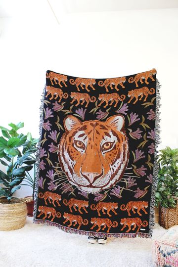 Discover Tiger Parade Tapestry Blanket - Cotton Throws - Classic Living Room