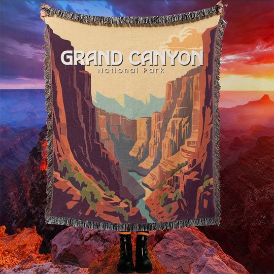 Discover Grand Canyon Decorative Woven Blanket