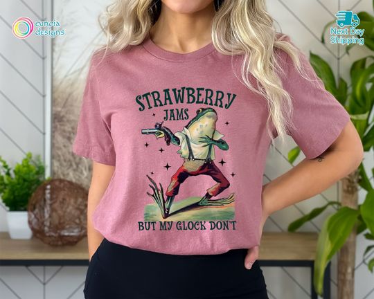 Discover Strawberry Jams But My Glock Don't Vintage Graphic Western Shirt