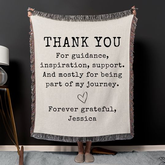 Discover Personalized Mentor Thank You Woven Blanket, Custom Mentor For Women Throw Blanket Gift