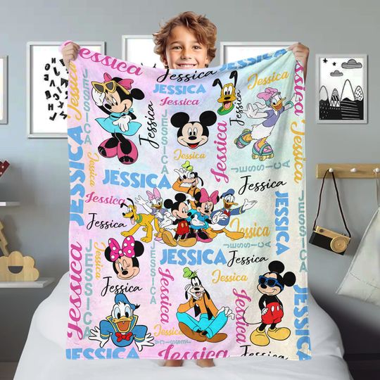 Discover Personalized Mouse and Friend Fleece Blanket