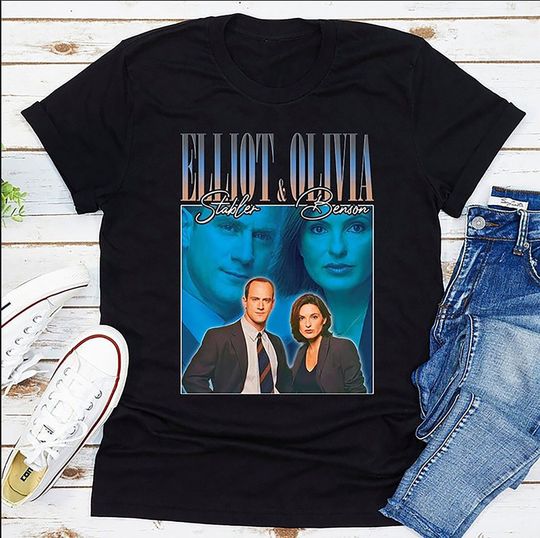 Discover Law and Order Shirt, Elliot Stabler and Olivia Benson Vintage 90s