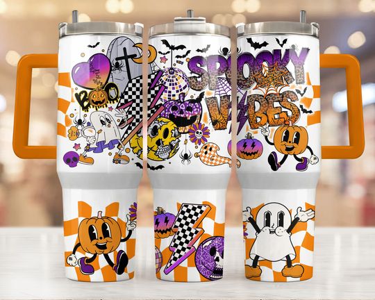Discover Spooky Vibes 40oz Tumbler Wrap, 40oz Quencher Tumbler