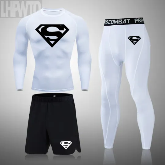 Discover Men Superhero Sport Suits Jerseys Tights Pants Running Boxing Sets