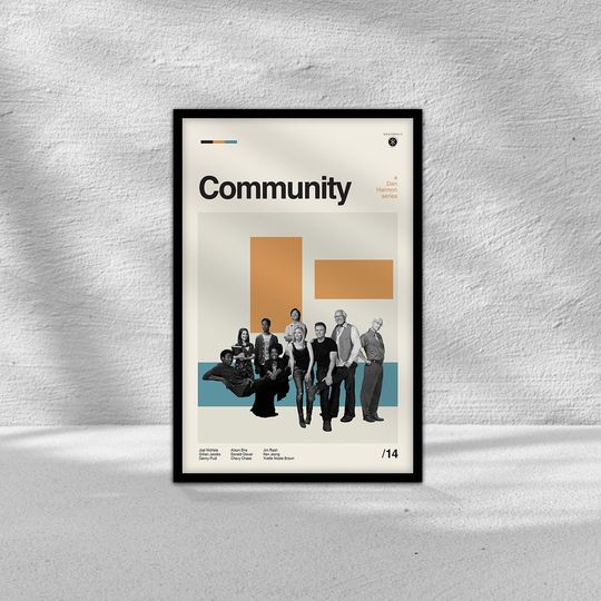 Discover Community Poster, Tv Show Poster, Midcentury Art, Minimalist Art, Movie Poster