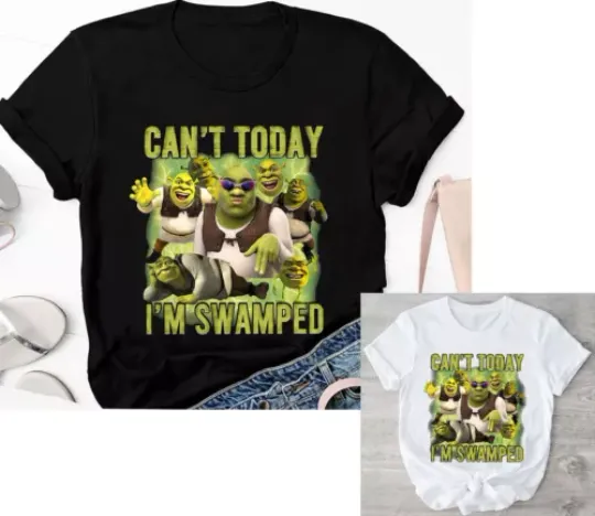 Discover Can't Today I'm Swamped Shirt, Shrek Funny Shirt, Fiona and Shrek Shirt