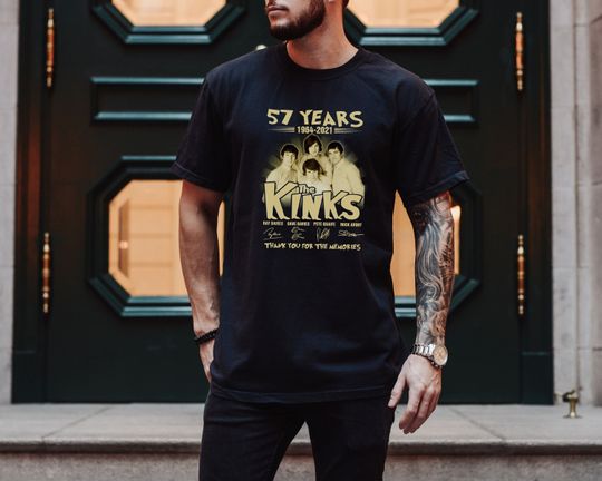 Discover The Kinks 57 Years T-Shirt on Vintage Black