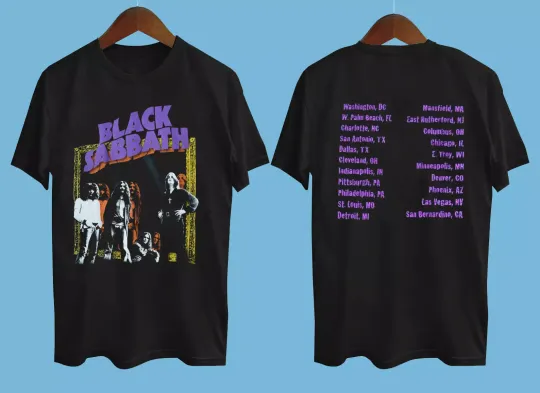 Discover Black Sabbath 1997 Tour 2 Side Black Shirt
