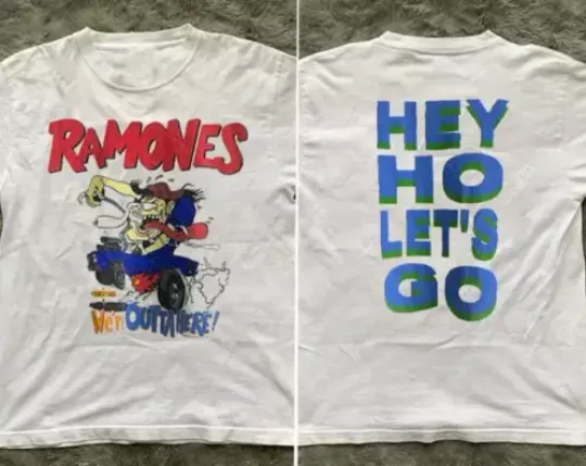 Discover Ramones We're Outta Here T-Shirt, 1999 Ramones Hey Ho Let's Go Shirt