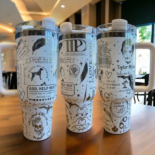 Discover TTPD Tortured Poets Department Tumbler Wrap SVG 40oz handle Digital File