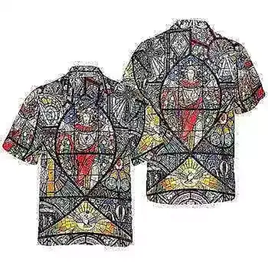 Discover Jesus Hawaiian Shirt - The Resurrection Of Jesus Colored Pattern Hawaiian Shirt