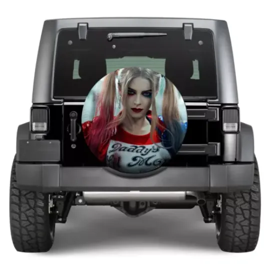 Discover Harley Quinn Car Spare Tire Cover Auto Back