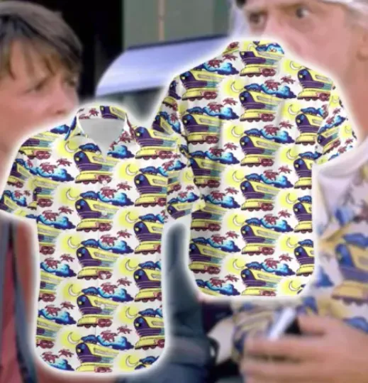 Discover Doc Brown Back To The Future Hawaiian Shirt, Tropical Summer Hawaiian Shirt