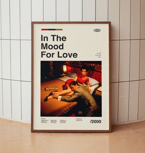 Discover In the Mood for Love Vintage Movie Poster - Chinese Cinema Film - Minimalist Midcentury Wall Art Print